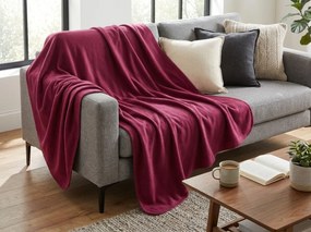 Fleece pléd MELVIRA DUO, bordó Méret: 150 x 200 cm
