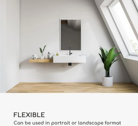 Casa Chic Arsenal, fali tükör, valódi fa, téglalap alakú 90 x 60 cm