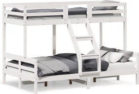 vidaXL fehér tömör fenyőfa emeletes ágy 80 x 200/120 x 200 cm