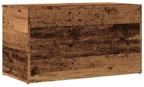 antik fa színű szerelt fa tárolóláda 84 x 42 x 46 cm