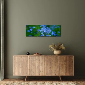 A kék virágok képe (órával) (90x30 cm)