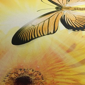 Kép - Sárga pillangó virággal (120x50 cm)