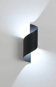 Modern spirál fali lámpa 10W 3000K fekete IP65 vízálló