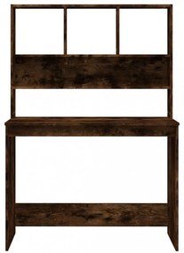 füstös tölgy szerelt fa íróasztal polcokkal 102 x 45 x 148 cm