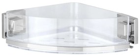 WENKO 22686100-Sarokpolc VACUUM-LOC QUADRO ED 28x19,5 cm ezüst/átlátszó 22686100