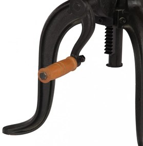 tömör mangófa és öntöttvas kisasztal 45 x (45-62) cm