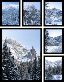 Poszter szett 6db kép a nappaliba tájkép tél hegyek tátra