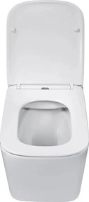 Eros ES QUADRO fali wc - ülőkével komplett - perem nélküli öblítés - 49,5 cm