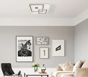 Globo 48547SH Mennyezeti lámpa fehér fém és akril anyagokból, Google Assistant+Alexa, Éjszakai fény funkció, fényerőszab, színhőmérsékletv. 500x500x60, LED 50W 230V,2900lm, színhőmérsékletváltós 3000-6500K