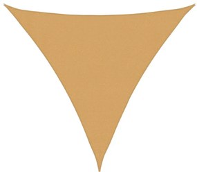 homokszínű háromszög alakú HDPE napvitorla 160 g/m² 3x3x3 m