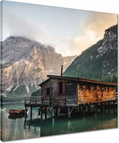 Vászonkép 50x50 Hegyi kikötő Csónakok