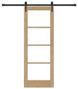 Egyszerű Csúszó Ajtó Barna 73.5 x 198.5 cm Fa és fém