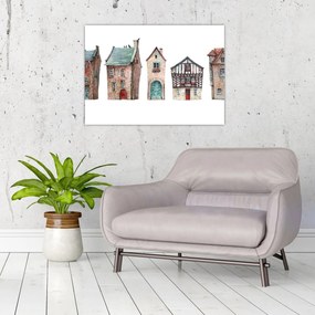 Kép - Akvarell házak (70x50 cm)