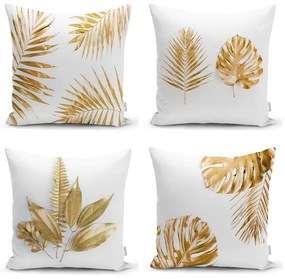 Gold Leaves Modern 4 db párnahuzat, 45 x 45 cm - Minimalist Cushion Covers