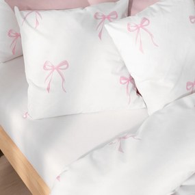 Goldea pamut párnahuzat - rózsaszín masnik 40 x 40 cm