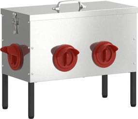 vidaXL Csirke etető Ezüst 41,5 x 20,5 x 33 cm Horganyzott acél