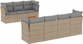 vidaXL 8 részes bézs polyrattan kerti ülőgarnitúra párnával
