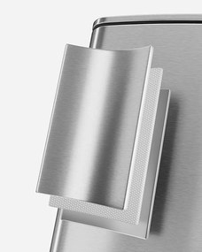 30 literes acél pedálos szemetes belső vödörrel, metál ezüst