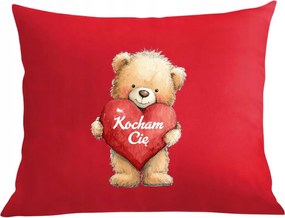 Párna párnahuzat Valentin napi ajándék maci szívvel Szeretlek