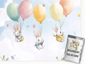 Fotótapéta Lányoknak Nyulak Felhők Tapéta Gyerekszobába 200x140