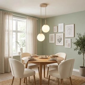 Brilagi - Kábelre függesztett csillár MILO ECRU 2xE27/60W/230V bézs/arany