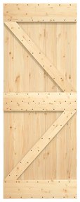 tömör fenyőfa tolóajtó fémszerelék szettel 70 x 210 cm