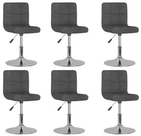 6 db sötétszürke szövet forgó étkezőszék