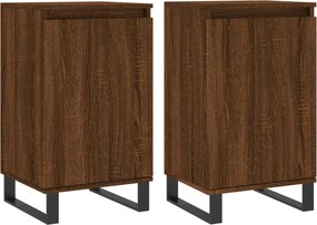 vidaXL 2 db barna tölgy színű szerelt fa tálalószekrény 40x35x70cm