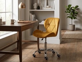Mustársárga irodai szék AVOLA VELVET