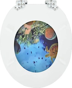 Lágy záródású WC ülőke Mély tengerkék 44 x 38 cm MDF lap
