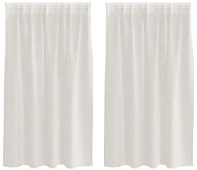 Függönyök függönyökkel 2 pcs Krémszínű Poliészter