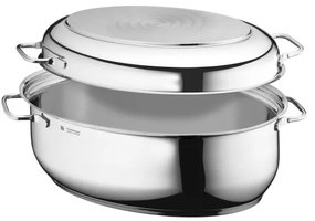 WMF - Ovális sütőedény fedéllel  41x28,5 x18 cm rozsdamentes