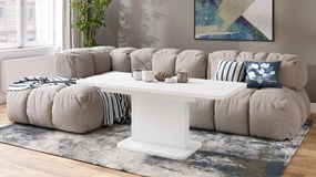 Mazzoni ASTON MINI-Z Fehér Matt - MODERN NYITHATÓ EMELHETŐ DOHÁNYZÓASZTAL ÉTKEZŐASZTAL ÁTALAKÍTHATÓ ASZTAL