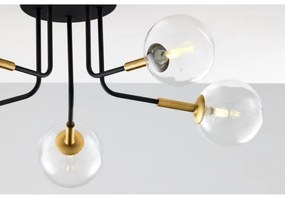 Jupiter 2040 - Felületre szerelhető csillár BURANO 5xG9/10W/230V fekete/arany/átlátszó