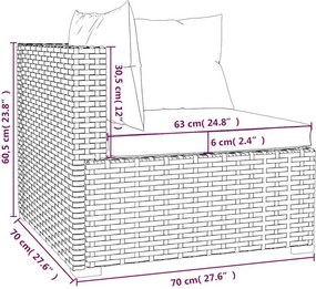 5 részes fekete polyrattan kerti ülőgarnitúra párnákkal