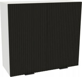 Konyhaszekrény felső 80/72 Vigo korpusz fehér front Ryfla fekete matt