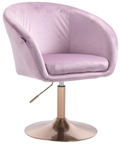 HR8326N Halványlila modern velúr szék arany lábbal