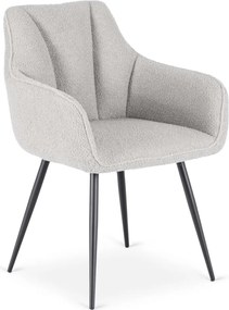 Szék szürke színben, bouclé kárpittal. NAWARA