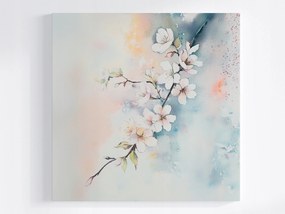 Vászonkép Canvas Akvarell Természet Fa Ág Cseresznye Virágok 40x40