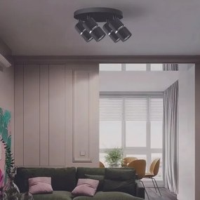 Spotlámpa BAMBOO 4xGU10/10W/230V fekete