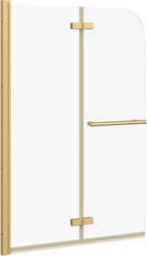 vidaXL Zuhanybeépítés Arany 95 x 140 cm ESG üveg és alumínium