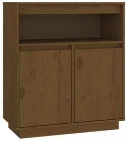 mézbarna tömör fenyőfa tálalószekrény 70 x 34 x 80 cm