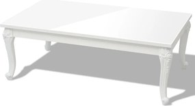 vidaXL magasfényű fehér dohányzóasztal 115 x 65 x 42 cm