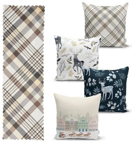 Holiday Season 4 db karácsonyi párnahuzat és asztali futó szett - Minimalist Cushion Covers