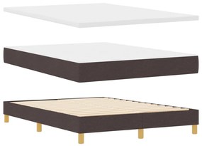Boxspring Ágy Matrac Nélkül, Sötétbarna, 140x200 cm, Szövet