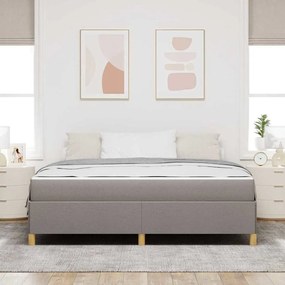 Boxrugós ágy matracmal Taupe és fehér 180 x 200 cm szövet