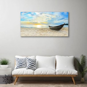 Vászonkép falra Boat Beach Sea 140x70 cm