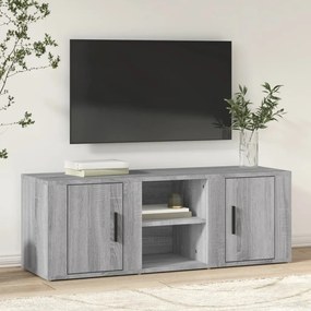 szürke sonoma színű szerelt fa TV-szekrény 100x31,5x35 cm