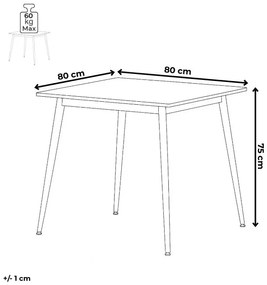 Étkezőasztal 80×80 cm, Kerámia Márvány. HT-398M GREY