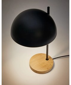 Fekete-natúr színű asztali lámpa fém búrával (magasság 48,5 cm) Catlar – Kave Home